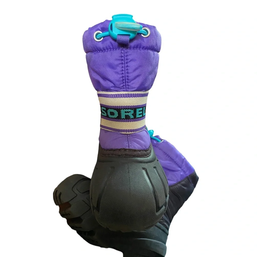 SNOW BOOTS SOREL Childrens Cub NC 1881-551 Purple Arrow/Shark size 7 Little Kids